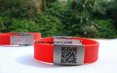 China Buy from China Emergency ID Bracelet Black,Red Color silicone ID wristband for sale