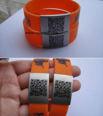 China Factory produce medical alert bracelet,Custom size silicone ID Wrist with engraved logo for sale