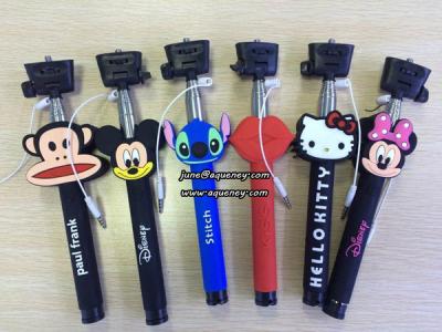 China Wholesale Cartoon Wired Selfie Stick Monopod, without bluetooth design for sale