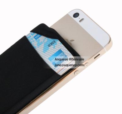 China NEW mini pocket wallet sticky 3M Lycra Smart Wallet with factory price,Size 88*57*3MM black color for sale