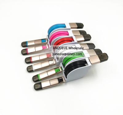 China Wholesale colorful micro usb cable to micro usb cable 2in1 flat micro usb cable for iphone/samsung/andriod for sale