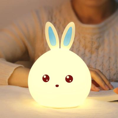 China 7 Colors Changing Silicone Night Light Cute LED Night Lamp Night Lights for baby for sale