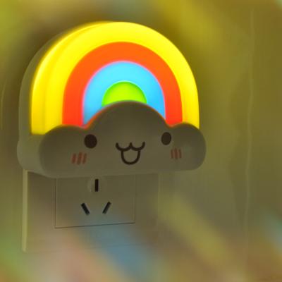 China ABS mini rainbow LED Night Light cloud rainbow electric plug socket led sensor day night lamp light for sale