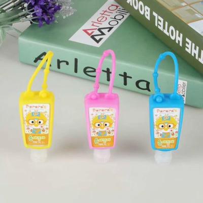 China Custom logo print hand sanitizer silicone holder for sale