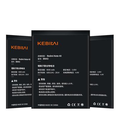 China Electronic products KEBITAI wholesale high quality lithium battery for redmi note 4x mobile phone lithium battery 100% original for redmi xiaomi for sale