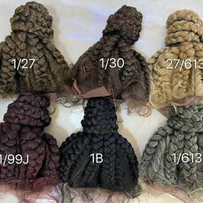 China LINDAL 8 Braid Braids Wig 1B 1/27 1/99j 27/613 1/30 1/613 Ready To Ship Braided Ponytail Wigs Dreadlock Twist Braided Lace Front Wigs for sale