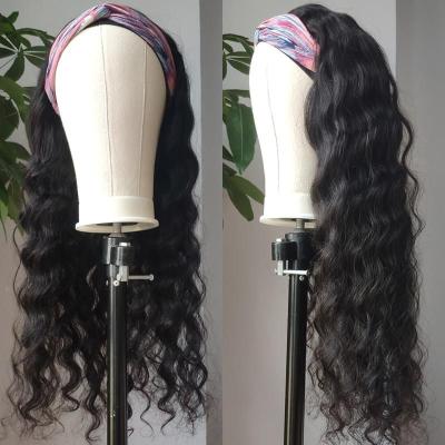 China Wig 100%,Wholesale Cheap Natural Yaki Virgin Hair Brazilian Hair Headband Wigs For Black Women,No Lace Wigs for sale