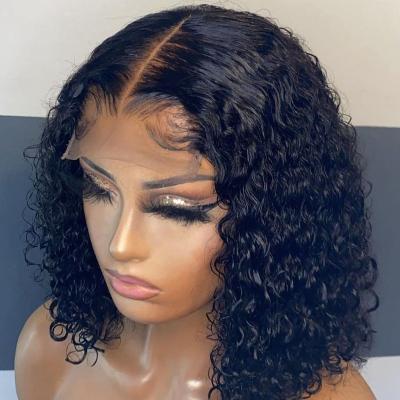 China Short Curly Bob Frontal Wig, Swiss Hd Lace Front Bob Wig, Brazilian Hair Cheap Full Lace Hair FRENCH CURL Wig For Black Women for sale