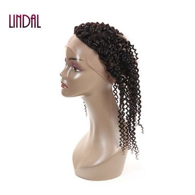 China LINDAL Raw Curly Kinky Curly Hair Hd 360 Virgin Virgin Headband for sale