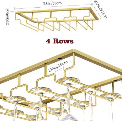 China Nuovoware Viable 3/4 Tiers Wine Glass Rack, Under Cabinet Stemware Racks Wine Glass Rack For Bar Kitchen, Wine Glass Rack For Shower for sale