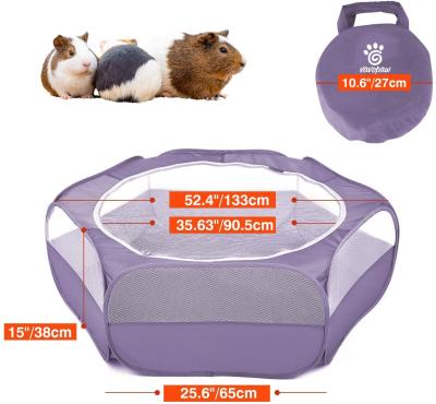 China VavoPaw Breathable Small Animal Playpen, Portable Foldable Indoor Pet Cage Tent with Zipper Cover and Metal Rod for Small Pets for sale