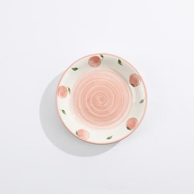 China Nuovoware simple modern set of 6 customize ceramic dinnerware set with unique hand drawn fruit design fit for restaurant hotel home dinner for sale