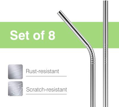 China Stainless Steel Corrosion Resistant and Odorless Drinking Straw, Set of 8 Pack Reusable Metal Straw with 2 Pack Cleaning Brushes Bent and Straight Straws, Silver for sale