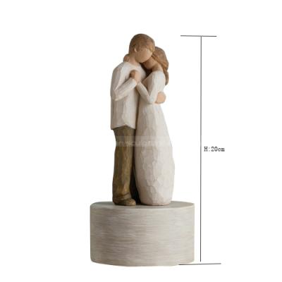 China Art Decor Gifts Antique Resin Open Carved Figure The Promise Of Love Gift Statue Wholesale for sale