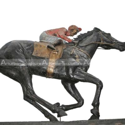 China Europe Famous Race Horse Statues For Street Design Horse Racing Decoration Customized Sculpture for sale