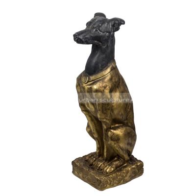 China Life Size Europe Dog Statue For Outdoor Garden Sculpture Dog Welcoming Bronze Animal Statue for sale