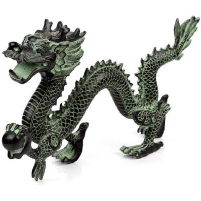 China Fiberglass Dragon Statue Green Life Size Europe Park Decor Animal Dragon Statue Large Fengshui Garden for sale