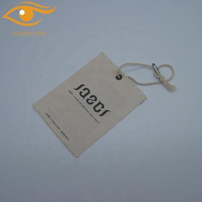 China Sustainable Canvas Printed Cotton Hang Tag Luxury Hang Tag for sale