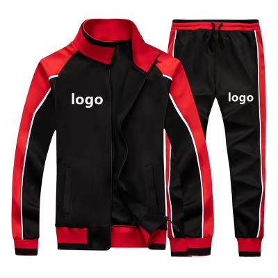 China Logo Designer Color Block Gym Mens Slim Fit Tracksuit Breathable Fitness Custom White Jogging Tracksuit for sale