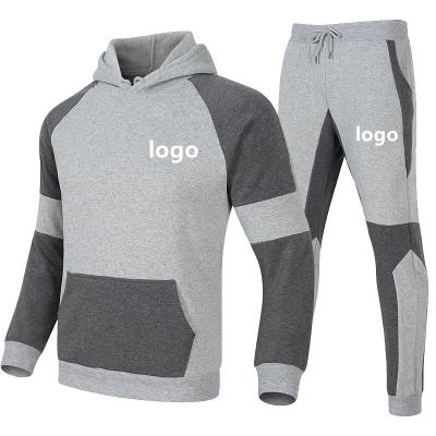 China Breathable Simple Hot Sale Custom Made Hoodie Tracksuit Color Block Sports Fleece Jogging Sweat Suit For Men for sale