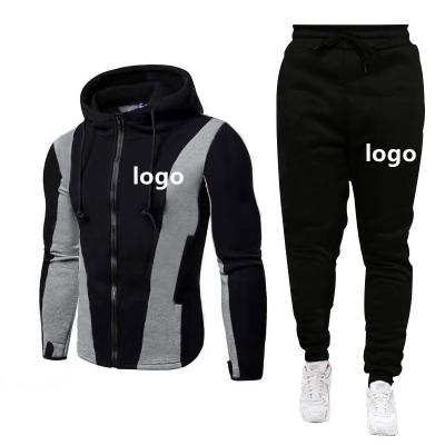 China Custom Made Wish Breathable Winter Sport Color Block Jacket And Pant Sweat Suit Blazers Men Set 2 Piece Tracksuit for sale