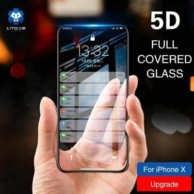 China Anti-scratch Lito Brand 9h 5D Full Glue Covered Tempered Glass Screen Protector For iPhone X/10 for sale