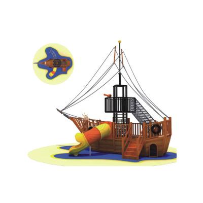 China Schools Approved Newest School Kids Outdoor Wooden Playground Pirate Ship Playsets for sale