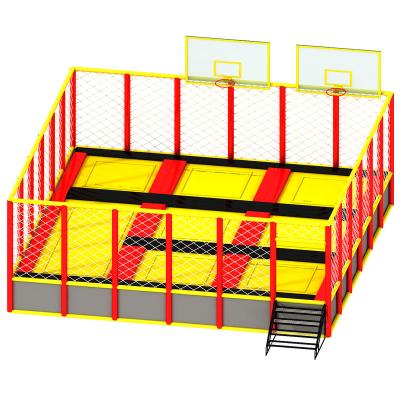 China High Quality Galvanized Steel Pipe Around 10ft Gymnastic Rectangular Trampoline With Safety Nets for sale