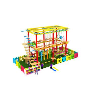 China Wooden playground EU standard kiddie challenge course for park equipment for sale