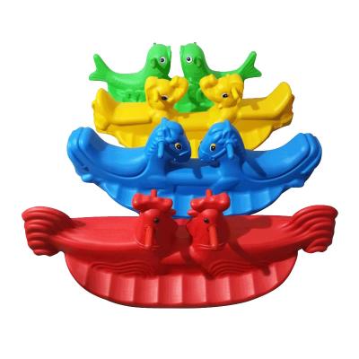 China Schools Children Ride On Play Plastic Seesaw For Kids Double Color Deer Rocking Horse Animal Toy for sale