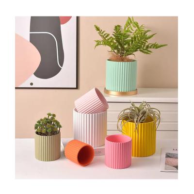 China Minimalist Lihanrui OEM/ODM Maceta Orchid Pots For Indoor Plants Morandi Colored Ceramic Flower Pot Custom Planters for sale