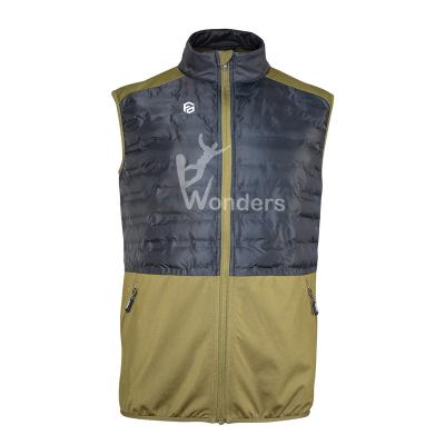 China Men’S Glued Woven Stretch Knit Fabric Hybrid Padding Vest Sleeveless Lightweight for sale