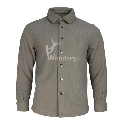 China Männer 100% Corduroy Bonded Teddy Fleece Soft Shell Shirt recycelt gefärbt zu verkaufen