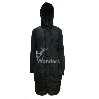 China Heather Hooded Padded Longline Puffer-Jacke der Frau im Schwarzen zu verkaufen