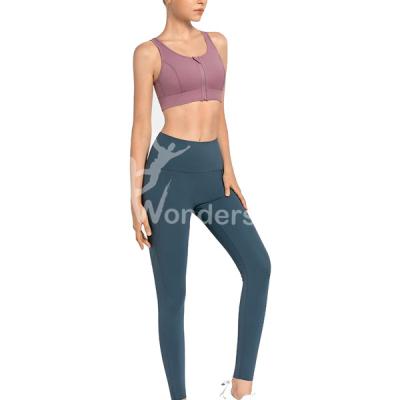 China Front Zipper Closure Yoga Sportswear Bra High Waist Sport Leggings Women's for sale