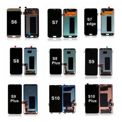 China LCD screen display for Samsung s6 s7 s8 s9 s10 s20 s21, replacement part lcd display for samsung s6 plus s10 edge s7 edge s8 as mobile phone for sale