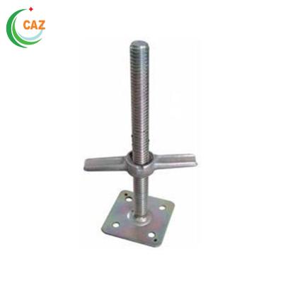 China Q235 Steel Ringlock System Scaffolding Spare Parts Threaded Base Plate Jack Screw Rods With Jack Nut for sale