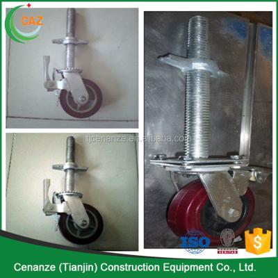 China Adjustable Scaffolding System Swivel Caster Wheel With Screw Jack for sale