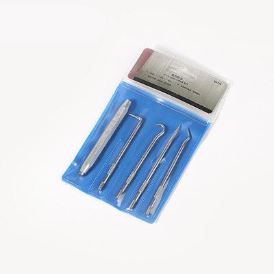 China 5pcs Mini Small Interchangeable Auto Repair Aluminum Alloy O-ring Hook Pick Tool Kit Auto Repair DIY Tool for sale