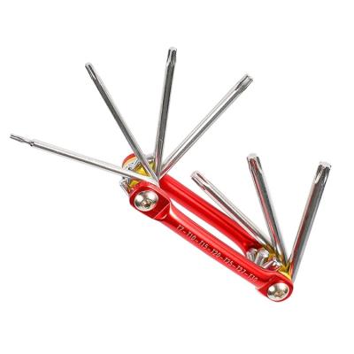 China Multi Functional Star Torx Head Color 7pc Tamper Proof Foldable Key Wrench Sets Allen Hex Key Special for sale