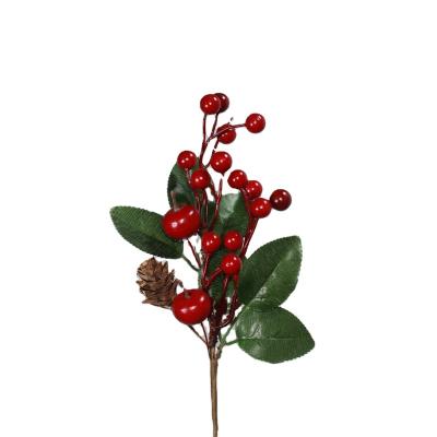 China Classic Manufacturer Goods Bestseller Christmas Berry Picking Holly Leaf Picking Red Decoration for sale