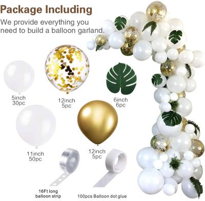 China Garland Set Hawaiian Balloon Set White Gold Party Supplies Birthday Wedding Decoration Latex Balloon Macaron for sale