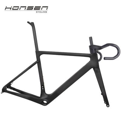 China Road Bikes 2019 Full Hidden Cables And Ultralight Carbon Road Bike Frame With Flat Handlebar Mount Disc Brake Team-Machine FM012 for sale