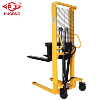 China Hotels Economic U - Steel Hand Pallet Stacker 500kg 1000kg 1.6m Manual Stacker Price for sale