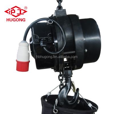 China Hotels Grade 220V 5 Ton 15m Single Stage Electric Chain Hoist With Container for sale