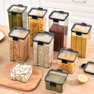 China Freshness Preservation Kitchen Food Storage Containers Storage Box Rice Jar Grain Vacuum Sealed Airtight Transparent Storage Box for sale