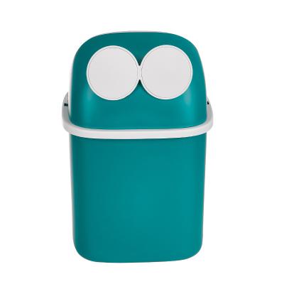 China Direct Sales Wholesale Manufacturer Simple Sustainable Use Human Cute Cartoon Plastic Garbage Bins Trash Can With Lids for sale