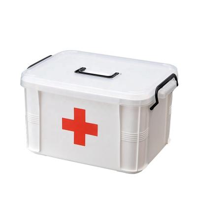 China Sustainable OEM / ODM Acceptable Wholesale Portable Plastic Large Medical Pill Box Kit With Handle for sale