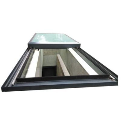 China Folding Screen Shanghai Factory Customized Auto Retractable Glass Roof Skylight For Pergola for sale