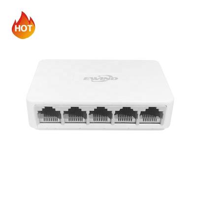 China Mini Network Switch 5 Port Switch 5*10/100M Ethernet Security Switch with Plastic Shell for Office 1 Gbps (Unclogging) for sale